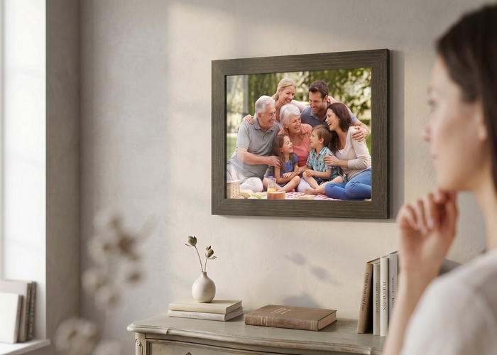 Wooden frame for family as gift